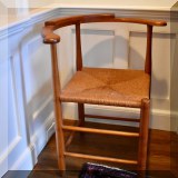 F30. Corner chair with rush seat. 30”h x 16”w. 
